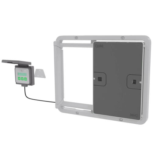Automatic chicken coop door grey