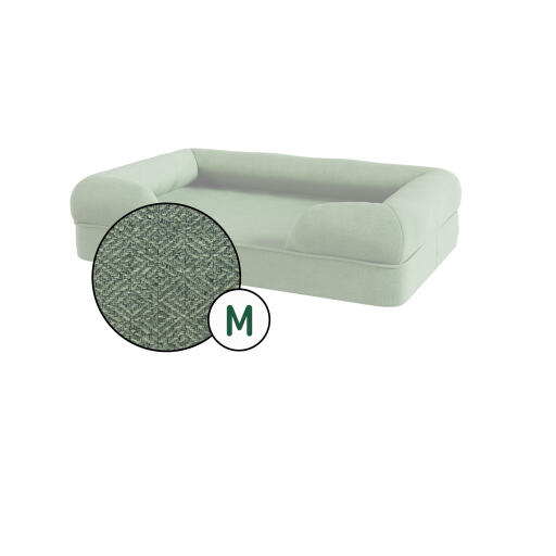 Bolster cat bed cover only - medium - sage green