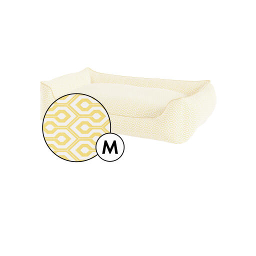Medium nest dog bed cover in honeycomb pollen print by Omlet.