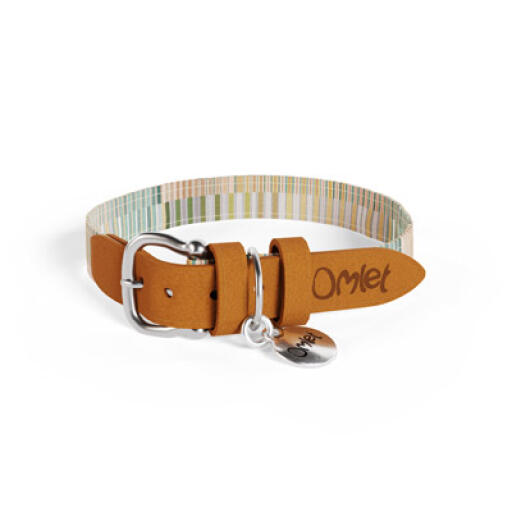 Medium pawsteps natural designer dog collar