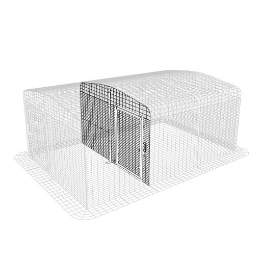 Outdoor Guinea Pig Run Partition Low with Gable 2 Panels Omlet