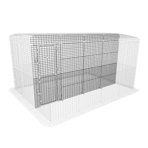 A diagram of a full height partition for a walk in run