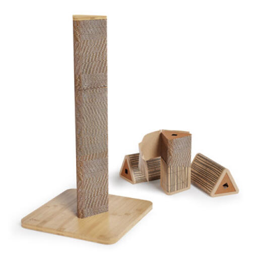 Stak cat scratching post with refill pack - tall (bamboo)