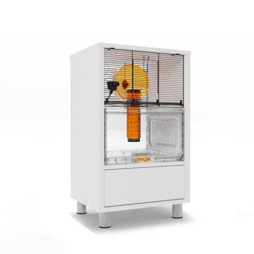 White Qute hamster cage with storage
