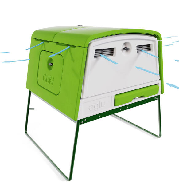 The Eglu Cube diagram of the air flows.