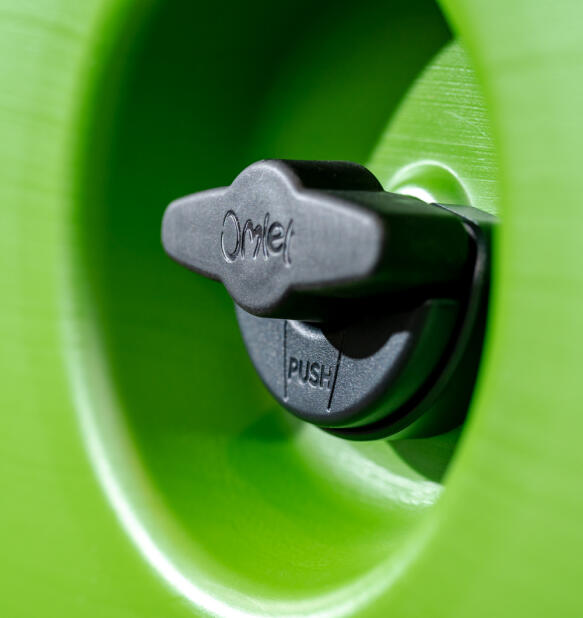 A close up of the locks on the Eglu Cube chicken coop