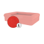 Omlet memory foam bolster dog bed large in cherry red