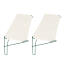 Two white fabric outdoor cat shelves for cat runs
