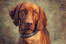 A close up of a vizsla's beautiful, big, floppy ears and short red coat