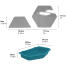 The dimensions of the Omlet mirrors and water bowl.
