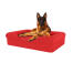 Large memory foam bolster bed - cherry red
