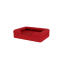 A red bolster dog bed on a white background. A red bolster dog bed on a white background.