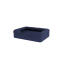 A dark blue memory foam bolster dog bed. A dark blue memory foam bolster dog bed.