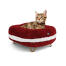 Cat relaxing in the santa claws christmas donut bed