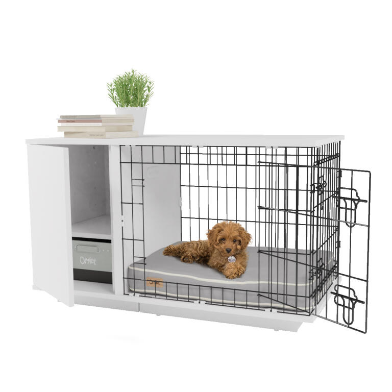 Fido Studio 24 Dog Crate with Closet White Dog Flash Sale Omlet