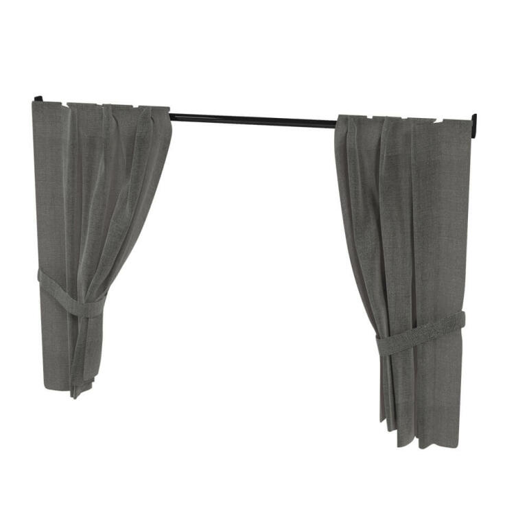 Fido Nook 36 Curtains Curtain Pole Charcoal Grey Fido