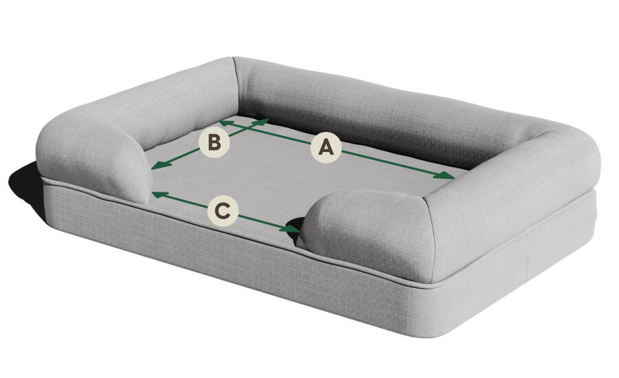 Internal dimensions for Omlet bolster dog bed.