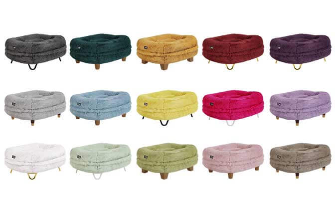 Maya Donut cat bed selection of 15 colours and designer feet