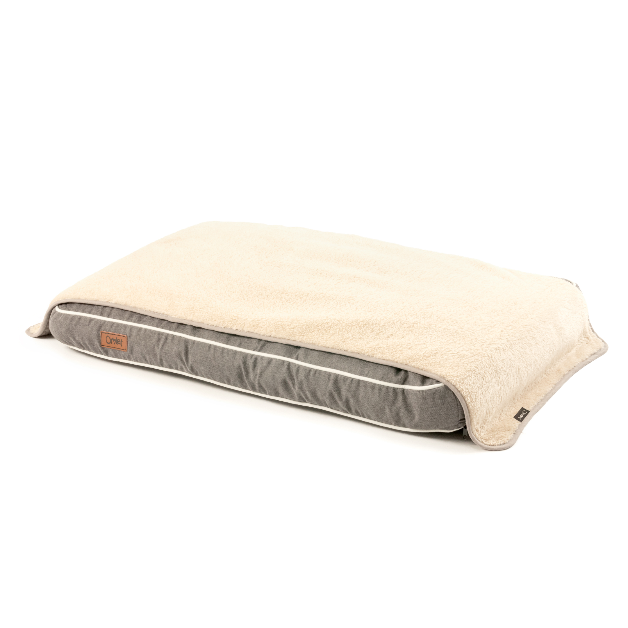 Super Soft Dog Blanket Small Grey and Cream Omlet