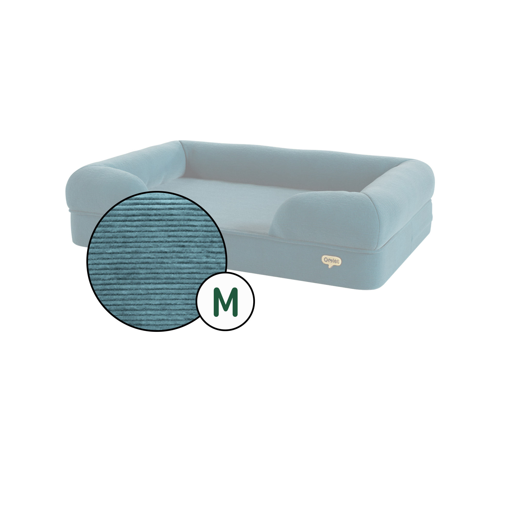Bolster Dog Bed Cover Only Medium Corduory Teal Omlet