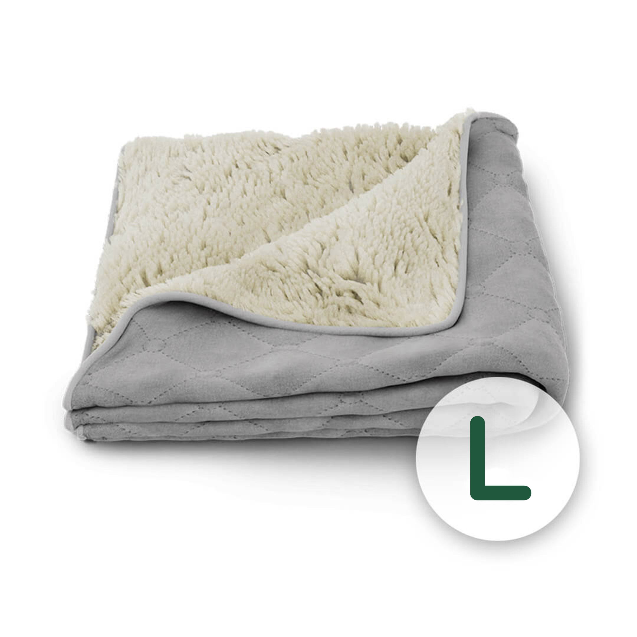 Super Soft Dog Blanket Medium Grey and Cream Omlet