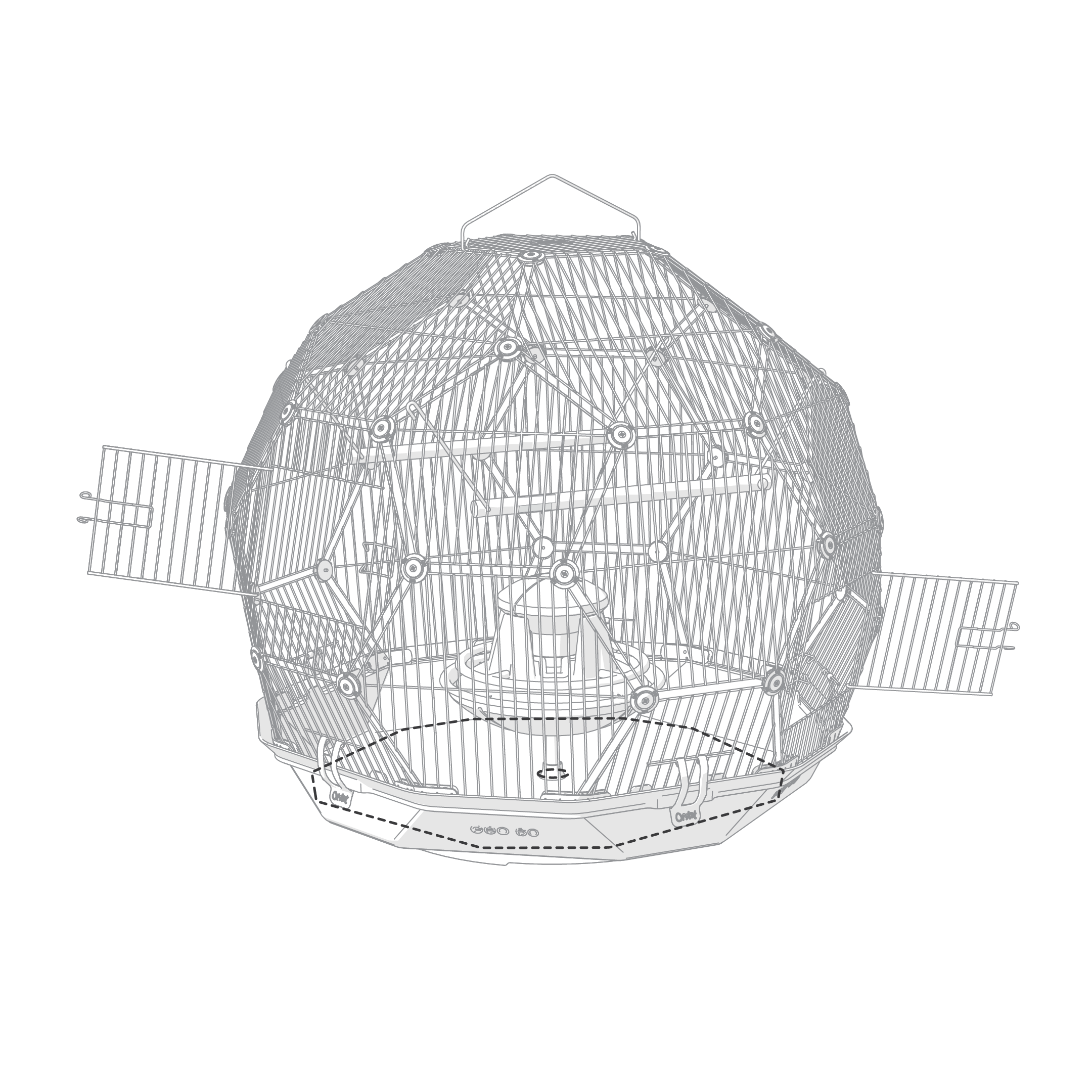 Geo Bird Cage - Pack of 10 Tray Liners | Omlet