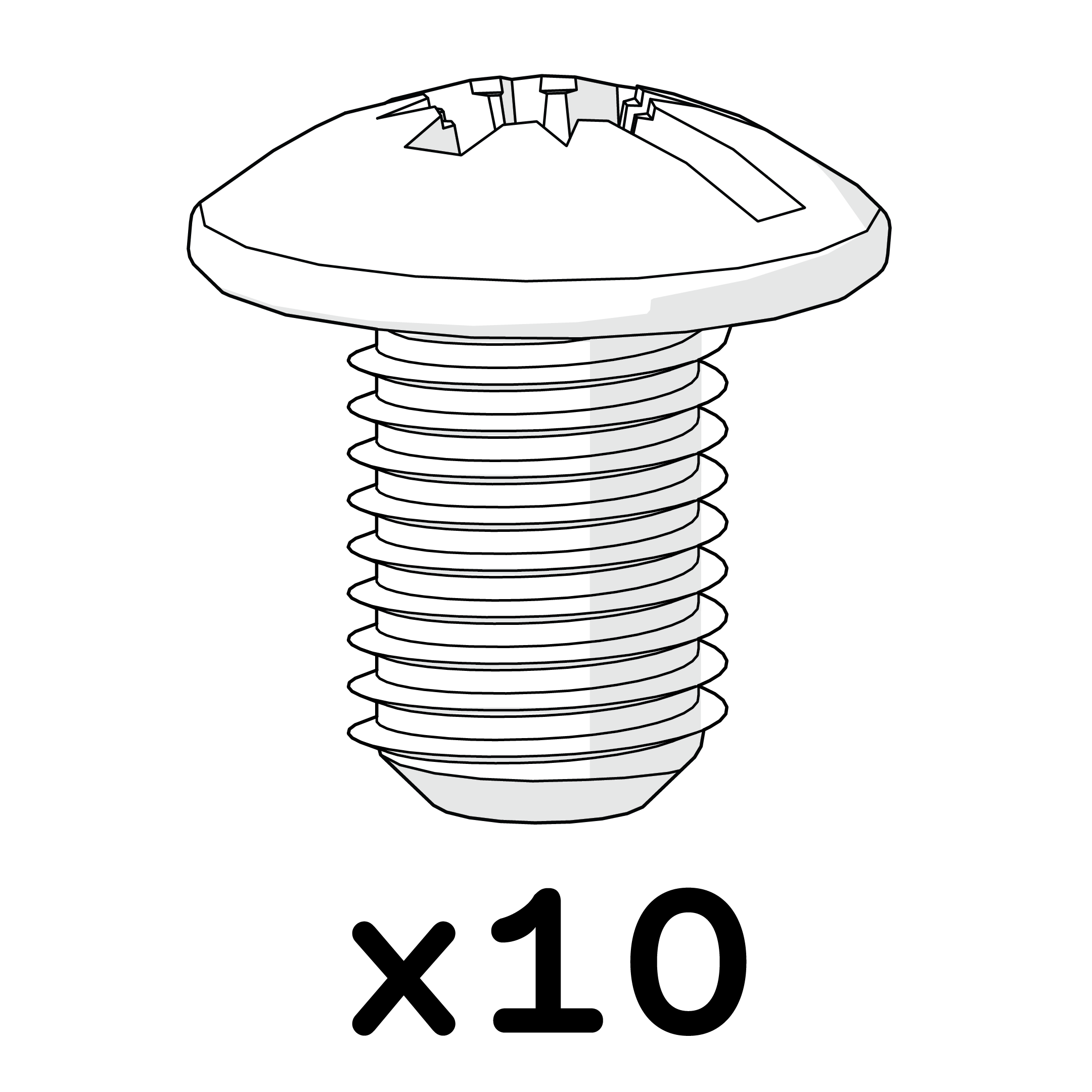 10 Viti M6 X 10mm A Testa Pozi Con Dado A Molla E Clip Per Canna Fumaria - Generico - Foto 3
