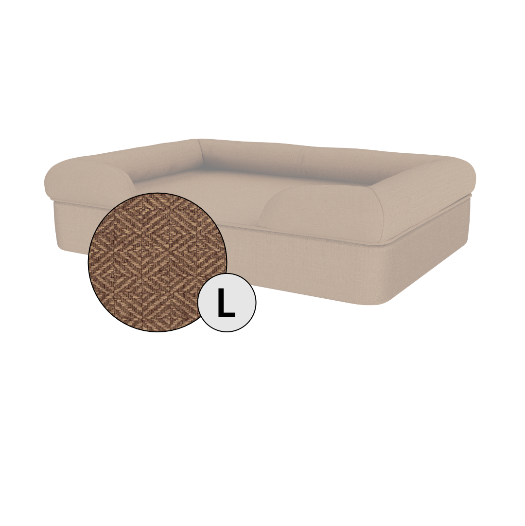 Bolster Dog Bed Cover Only Large Mocha Brown Omlet