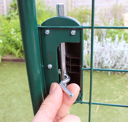 You can lock and unlock the door from inside the Outdoor Bunny Run.