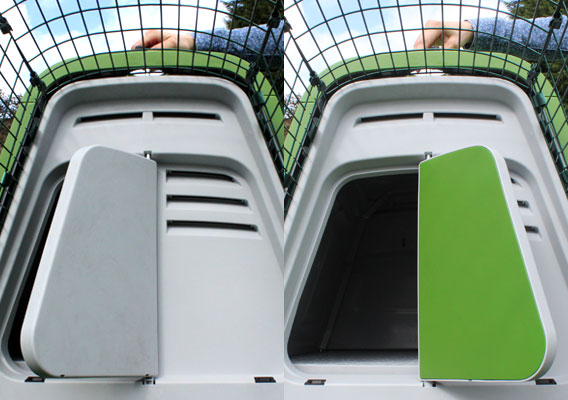 Operating an Eglu Go front door.