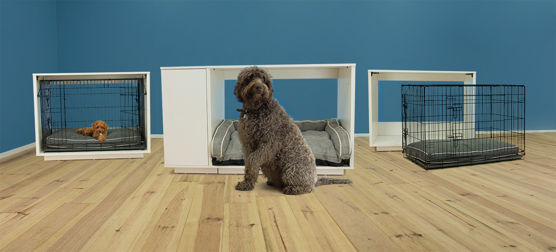 The Omlet Fido Nook has a removable dog box for transport and puppy training